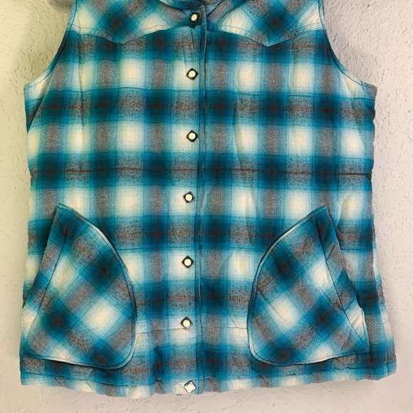 STETSON Western Cowboy‎ Cowgirl Plaid Pearl Snap Puffer Vest Jacket - Picture 4 of 14